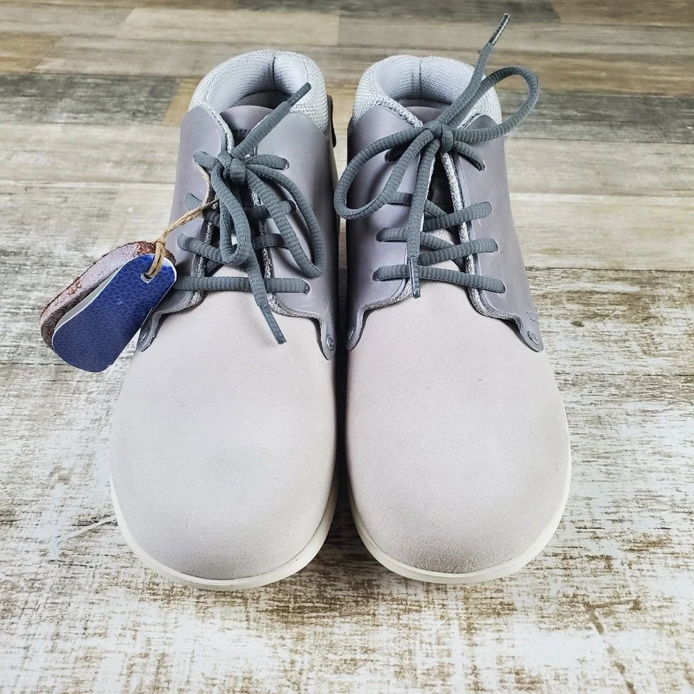 Birkenstock Estevan Womens Shoes Sz 5 Off-White Suede Lace Up Mid Top Round Toe